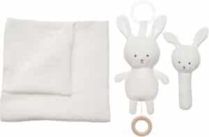 JABADABADO Coniglietto regalo in coperta S1021 bianco, 3 parti