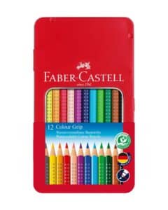 FABER-CASTELL Matita colorata Colour Grip 112413 12 colori Astuccio metallico