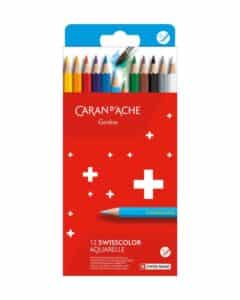 CARAN D'ACHE Farbstifte Swisscolor 1285.812 assortiti 12 pezzi