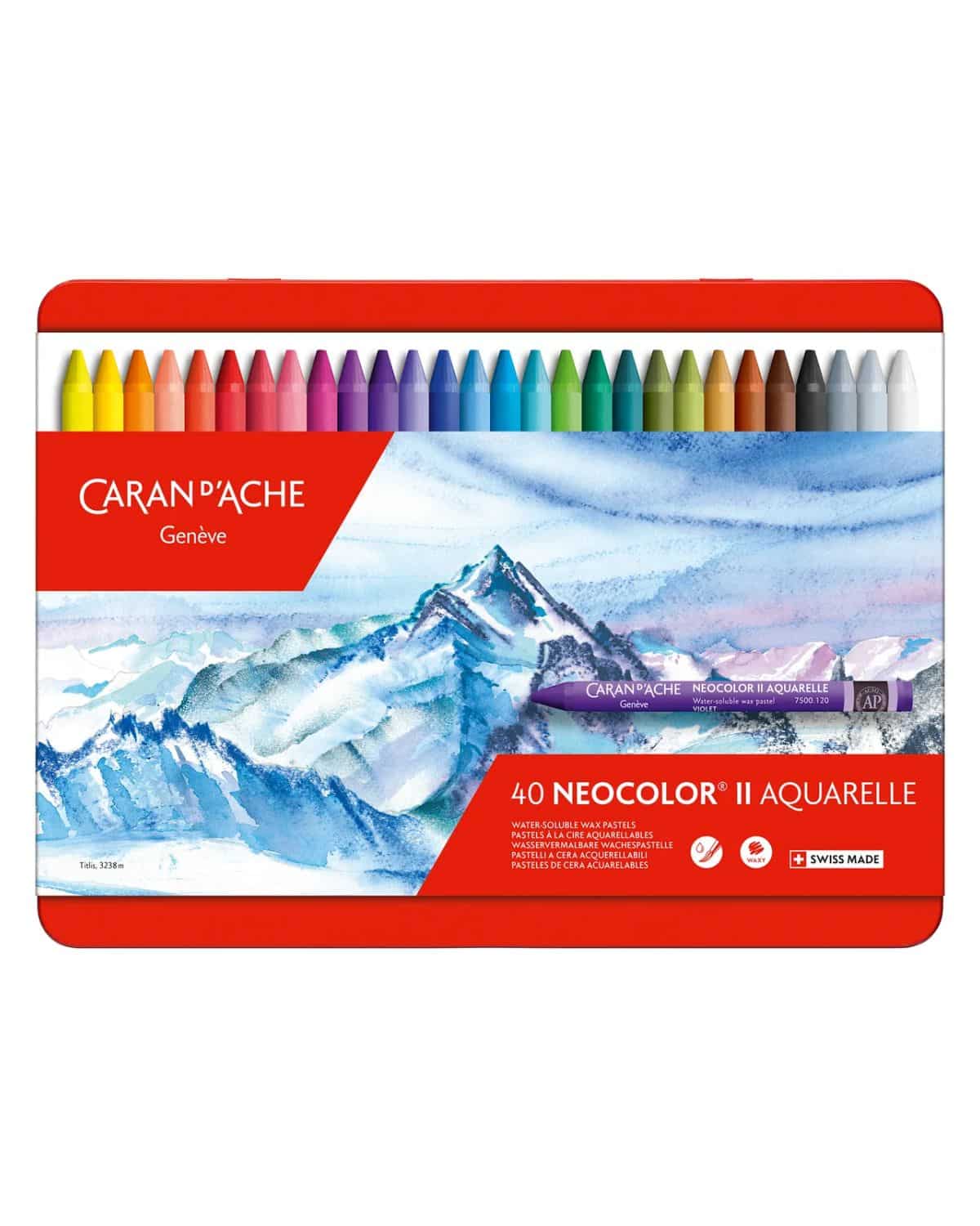 CARAN D'ACHE Pastelli Neocolor II 40 colori  con scatola personalizzata