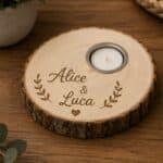 Portacandela in legno personalizzata