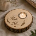 Portacandela in legno personalizzata