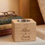 Portacandela in legno personalizzato