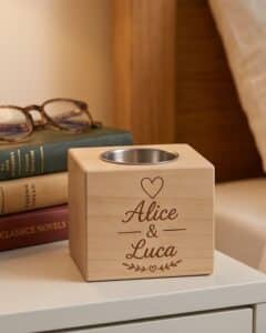 Portacandela in legno personalizzato