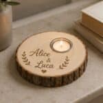 Portacandela in legno personalizzata