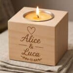 Portacandela in legno personalizzato