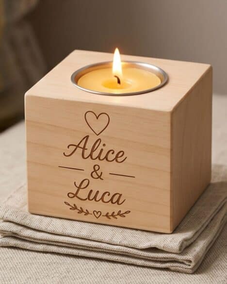 Portacandela in legno personalizzato