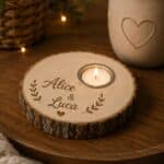 Portacandela in legno personalizzata