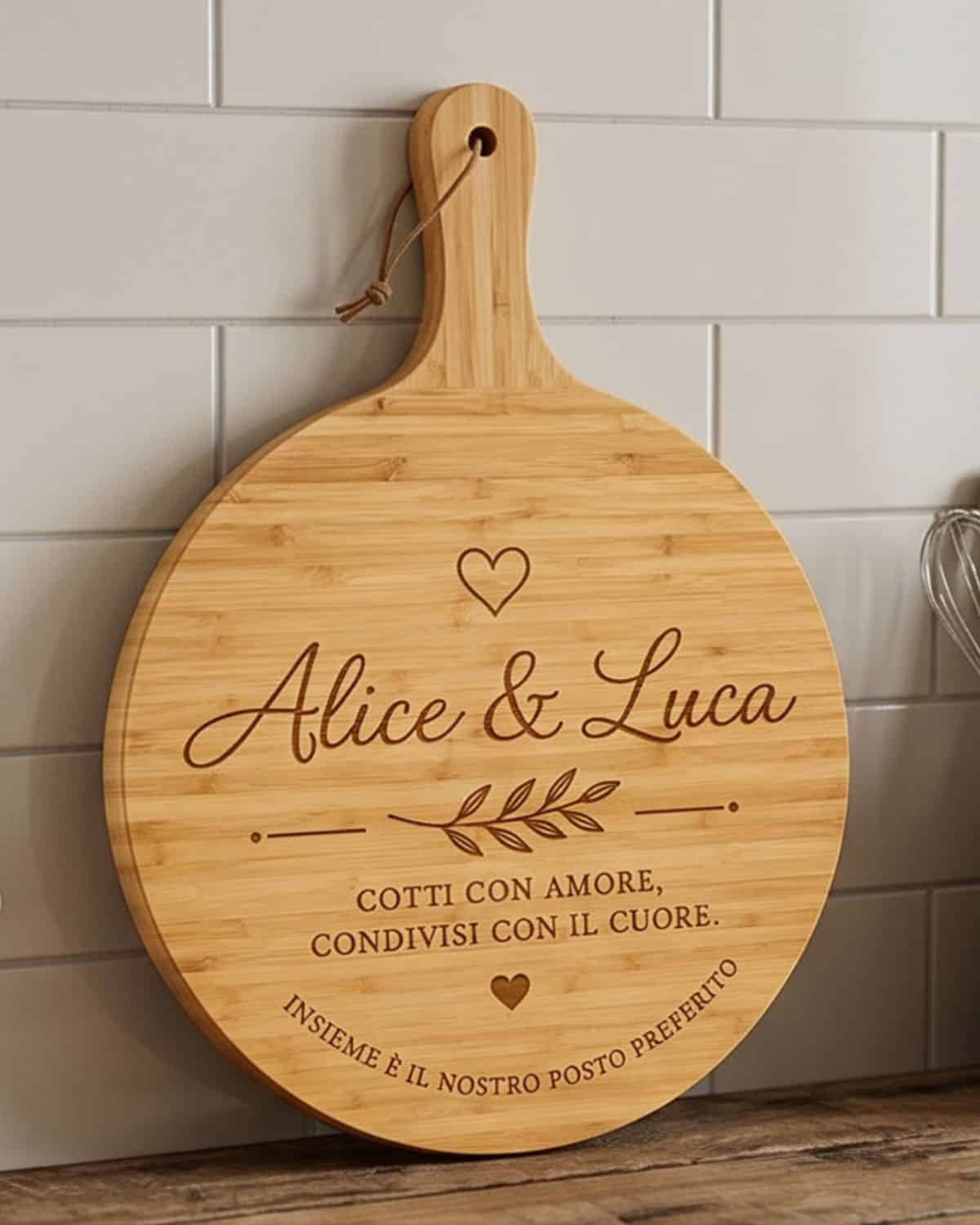 Tagliere in Bambù Personalizzato Rotondo