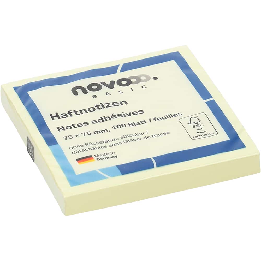 NOVOOO Sticky Notes 75x75mm 5654-01 giallo 100 fogli