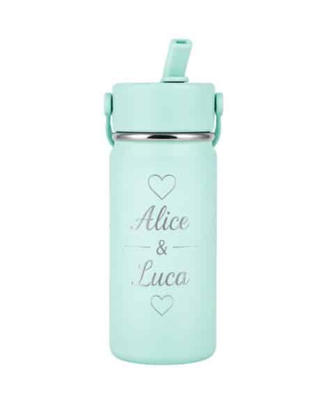 Thermos personalizzata di colore verde mare