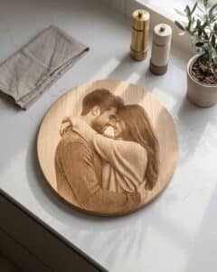 Tagliere in Acero Personalizzato Rotondo