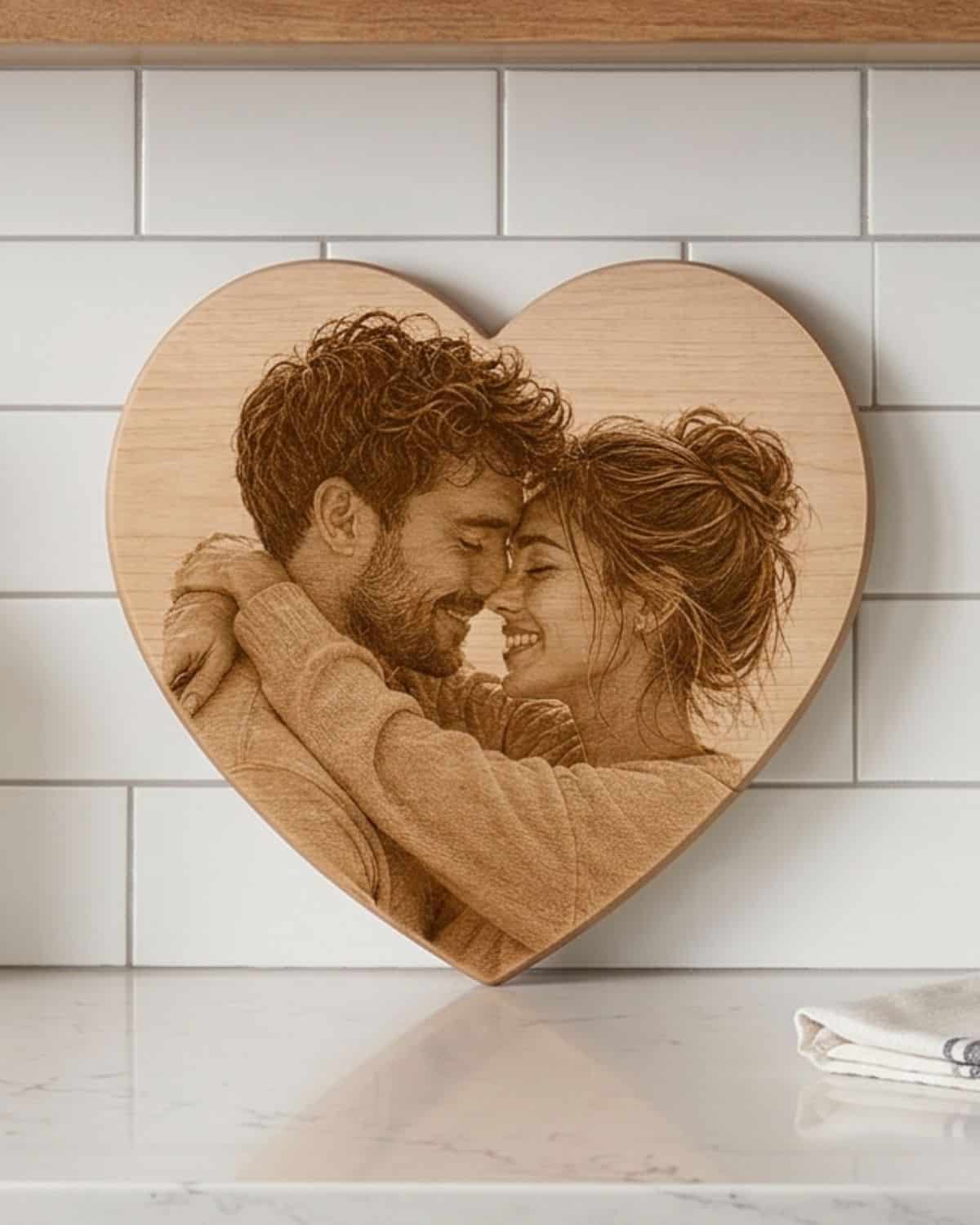 Tagliere in Acero Personalizzato Cuore