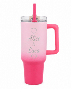 Tazza Thermos Rosa Personalizzata