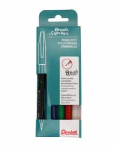 PENTEL Brush Sign Pen SES15C-4 4 colori, astuccio