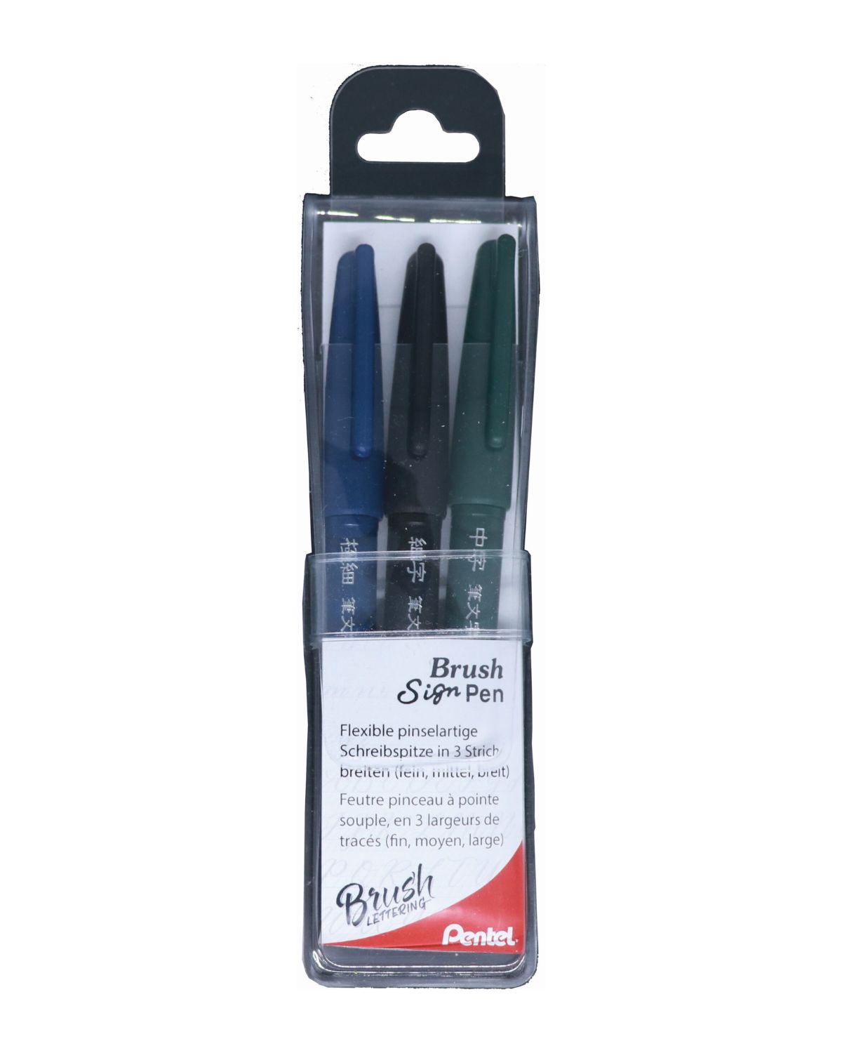 PENTEL Brush Sign Pen XSESP15-3EFM schwarz, 3 pezzi