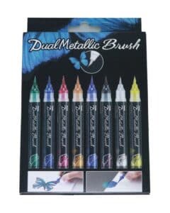 PENTEL Brushpen Dual Metallic XGFH-8 ass. 8 pezzi