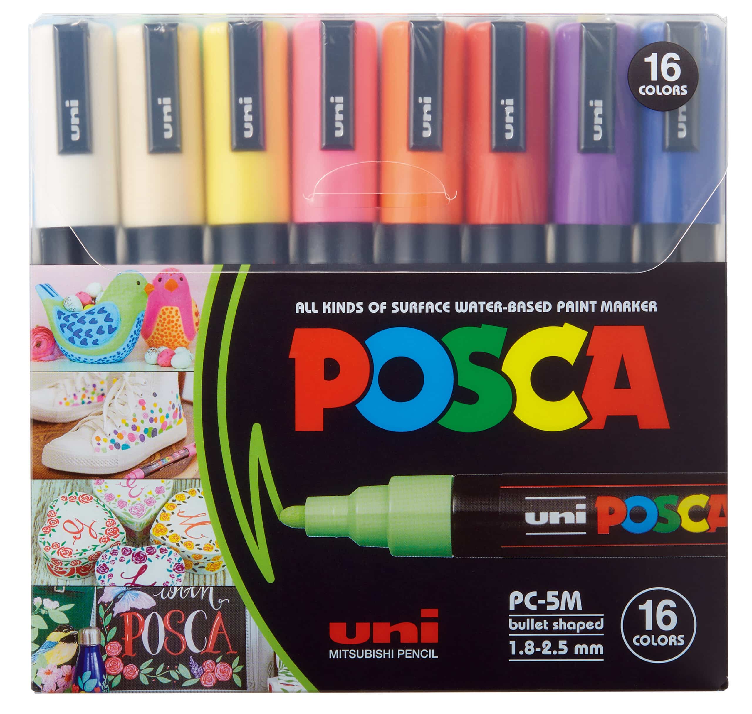 POSCA Marker 1.8-2.5mm PC-5M 16C 16 colori ass.