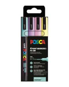POSCA Marker 0.9-1.3mm PC-3M 4P SET 4 pezzi, assortiti