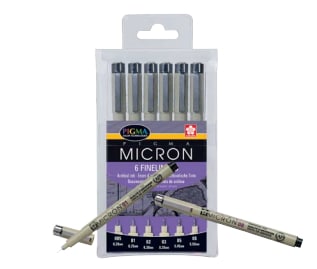 SAKURA Pigma Micron Set POXSDK6 0.2-0.5mm 6 pezzi