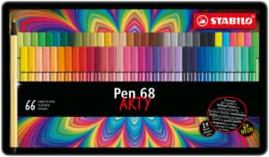 STABILO Penna Fibra 68 Arty 6866-031 astuccio metallico 66 pieces