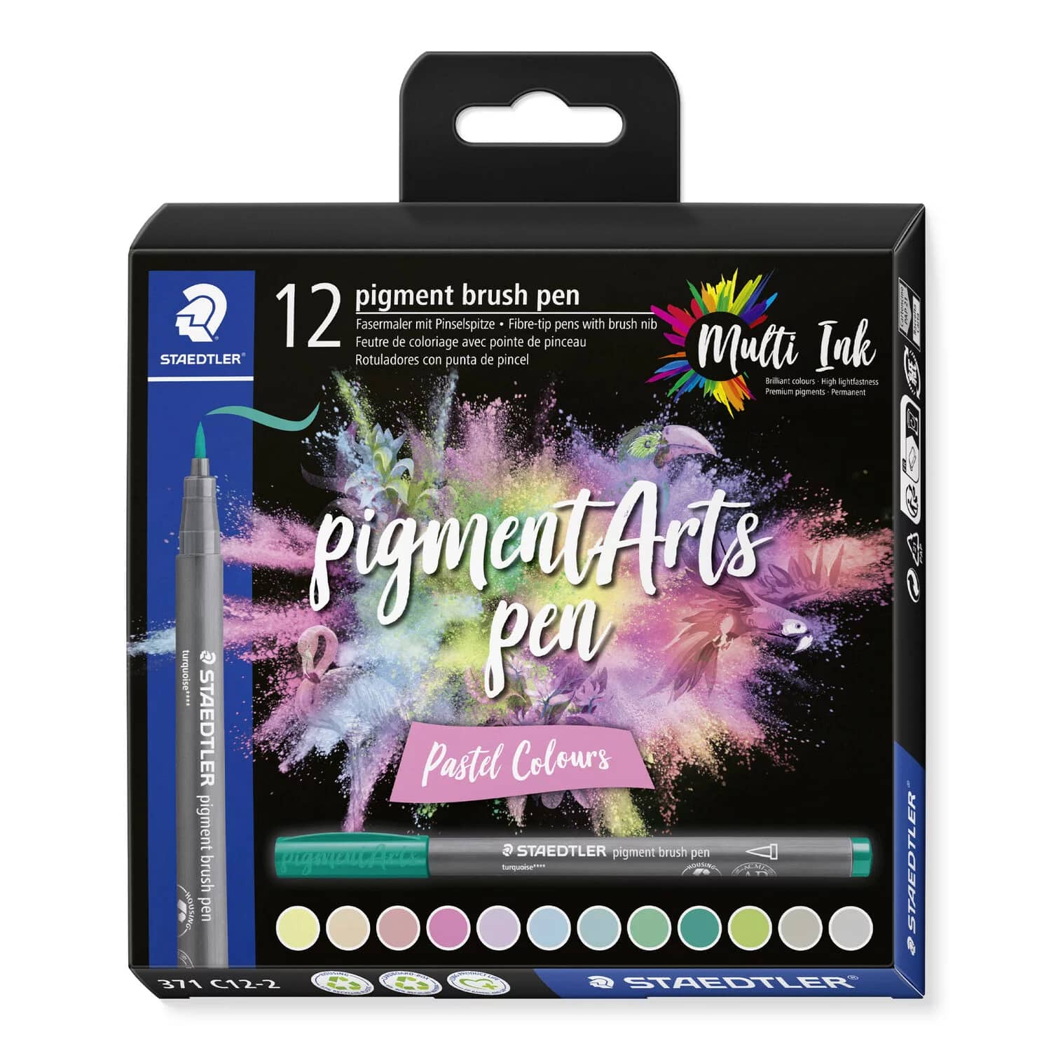 STAEDTLER Penne in fibra con punta pen 371 C12-2 pigment pen 376 12er Set