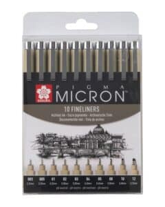 SAKURA Pigma Micron Set POXSDK10A 0,15-0,70mm 10 pezzi