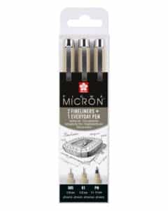 SAKURA Pigma Micron Set POXSDK3UR 0,2/0,25mm/PN 3 pezzi