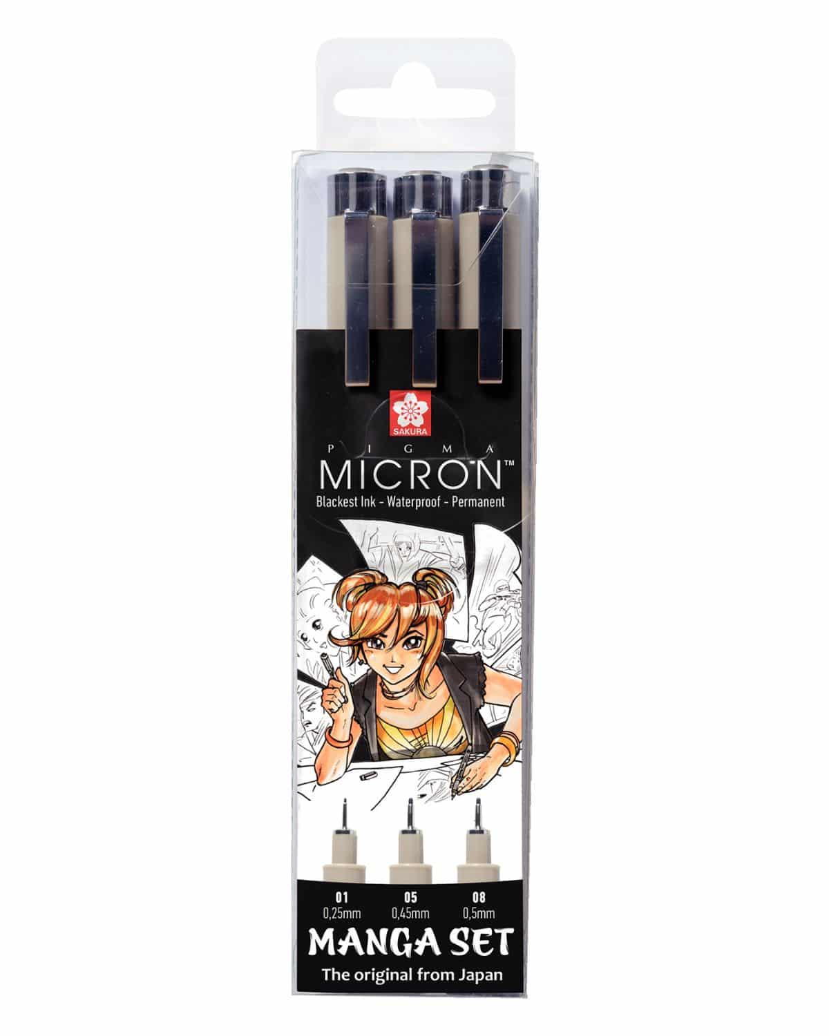 SAKURA Manga Pigma Micron Set POXSDKMAN3 3 pezzi
