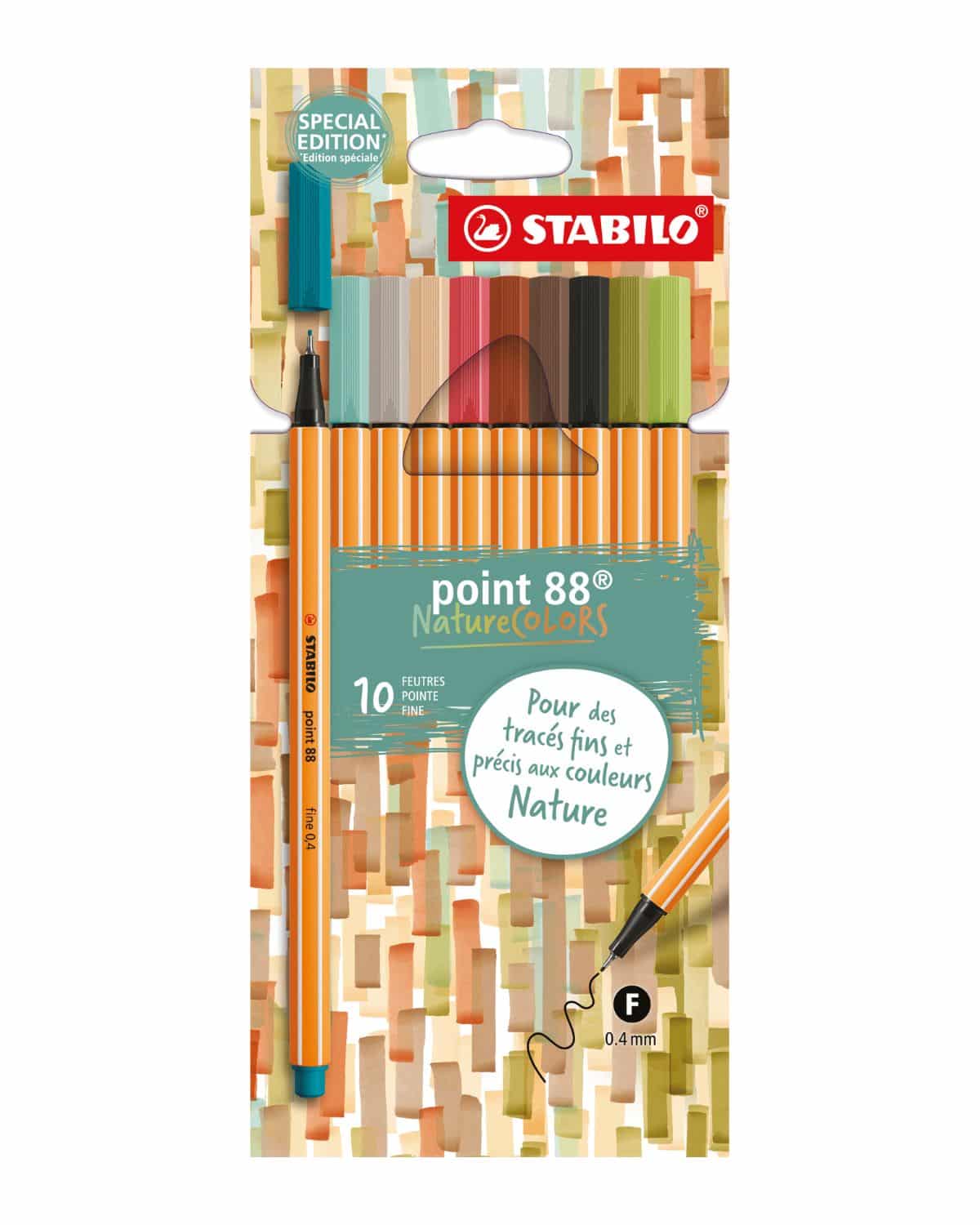 STABILO Penna fibra Point 88 0.4mm F59628 Nature Colors 10 pezzi
