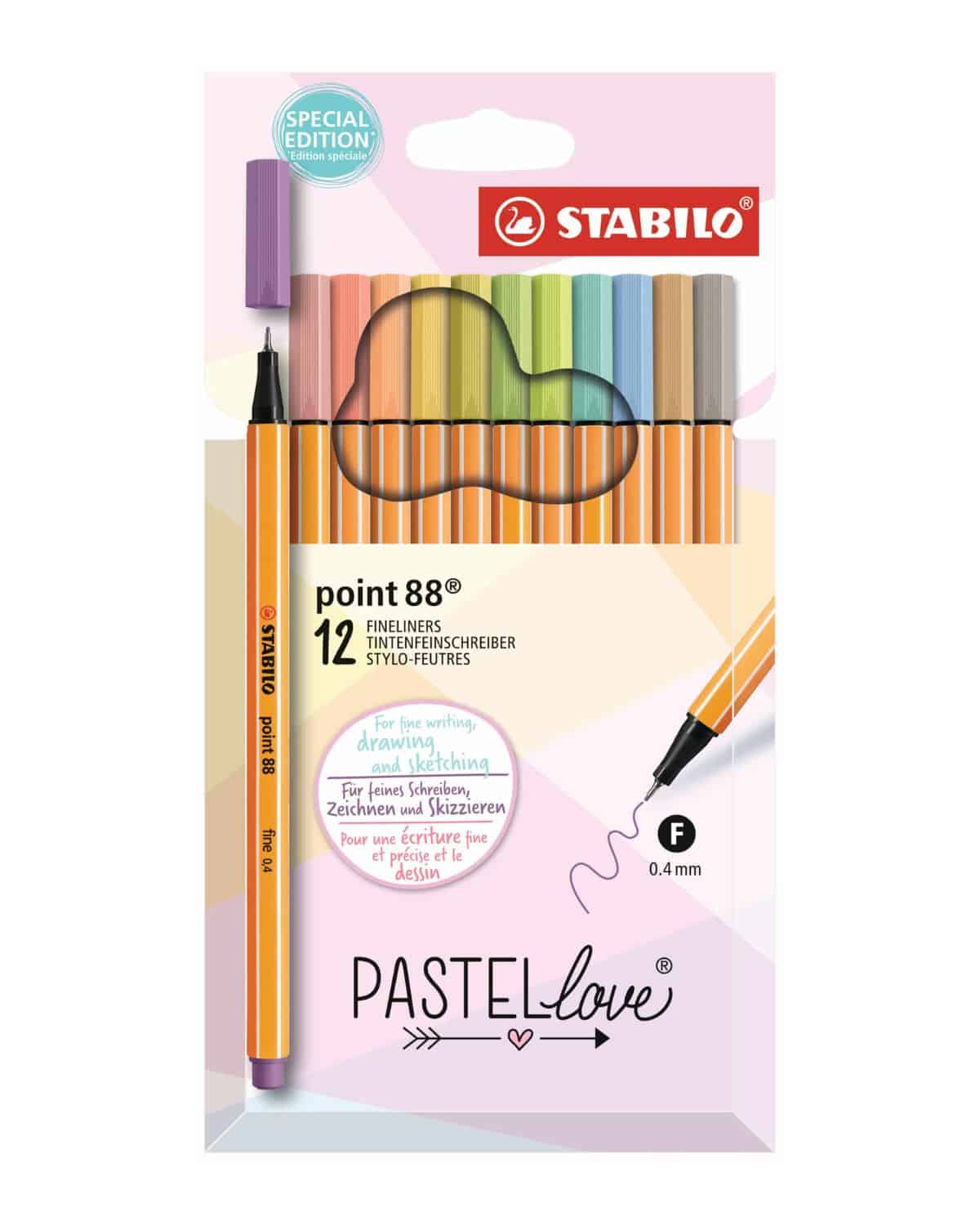 STABILO Fineliner Point 88 1mm 88/12-7-7 Pastellove 12 pcs.