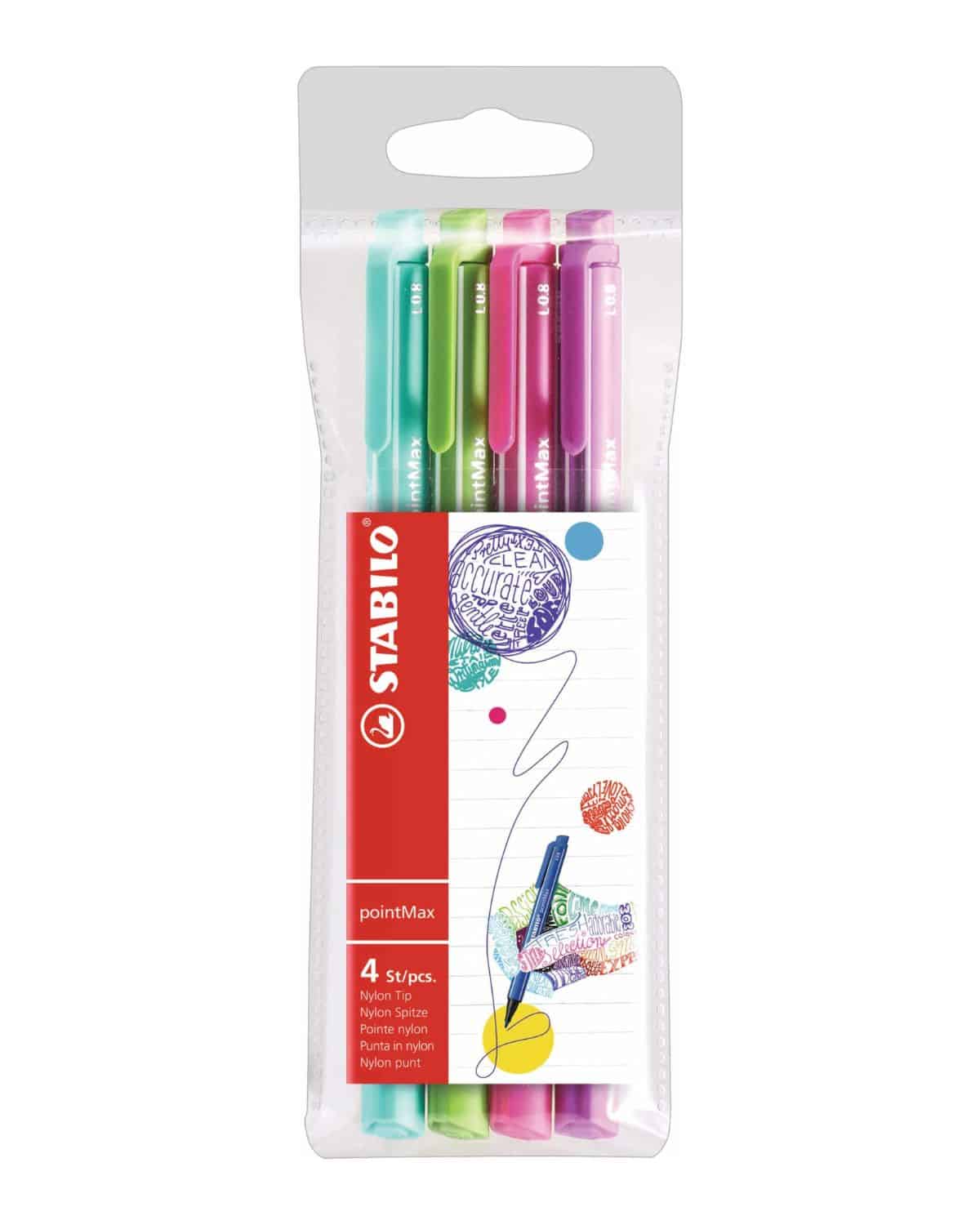 STABILO Fineliner PointMax 0.8mm 488/401 4 pezzi