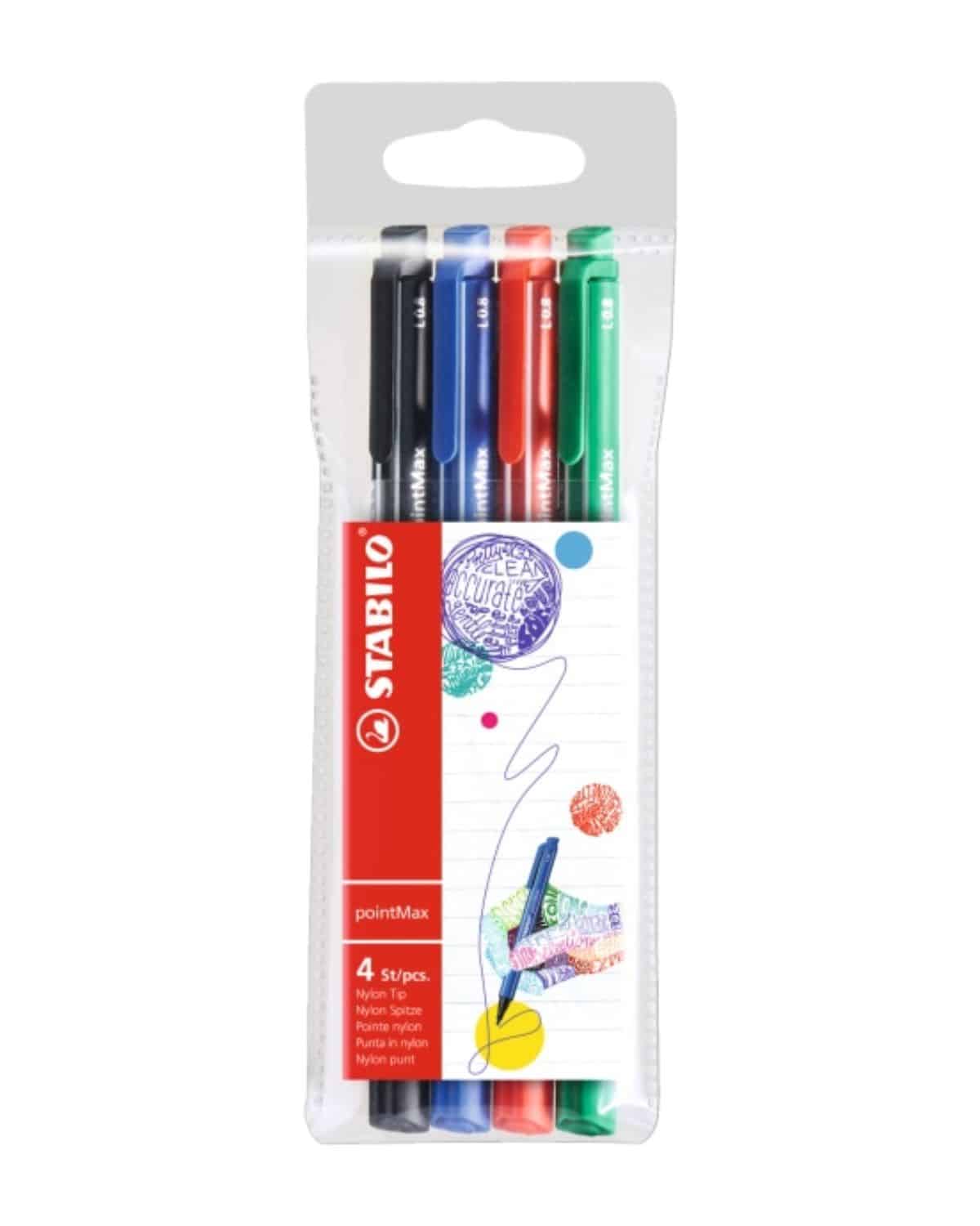 STABILO Fineliner PointMax 0.8mm 488/4 4 colori