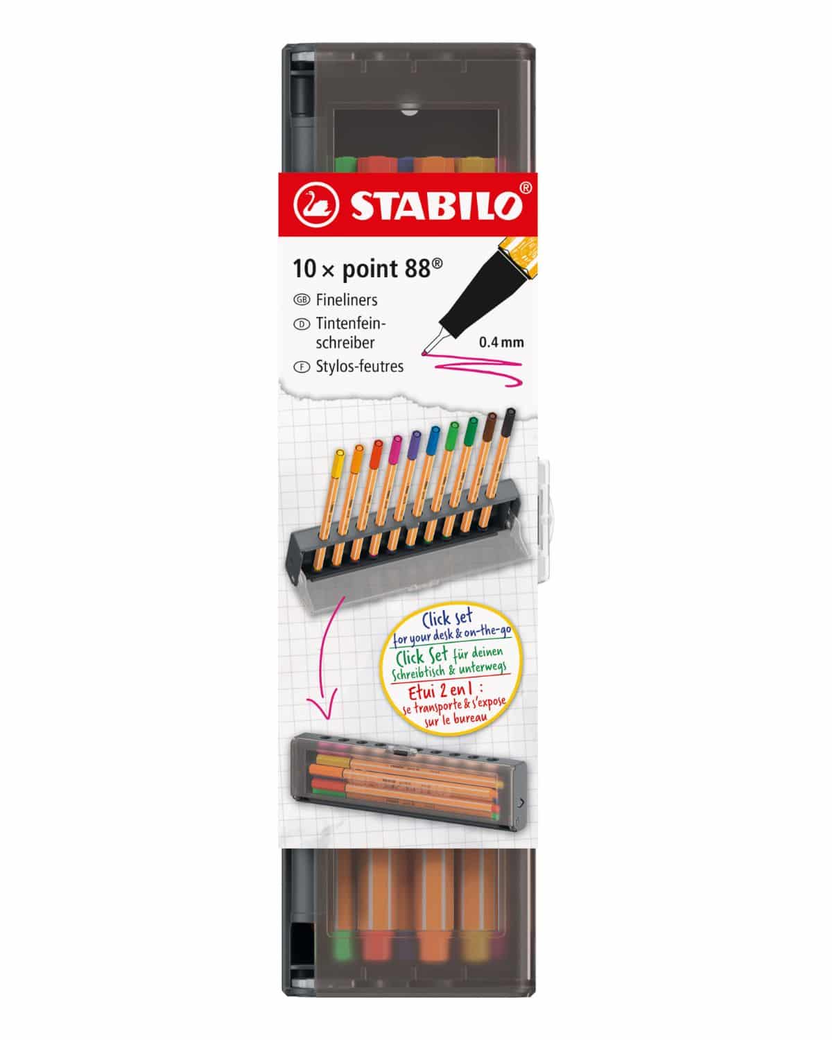 STABILO Fineliner Point 88 0.4mm 8810-5 Klicketui 10 pezzi