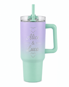 Personalisierter Thermobecher Violett-Mint