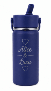 Thermos Personalizzata con cannuccia Blu
