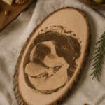 Asse in legno d'ontano con corteccia personalizzato