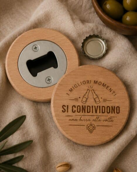 Apribottiglia in legno personalizzato