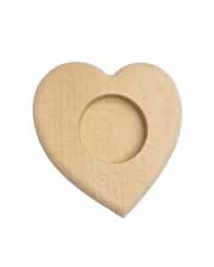 Portacandela cuore legno
