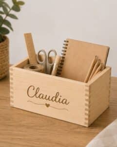 Organizer da Scrivania Personalizzata in Legno