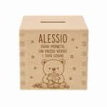 Personalisierte Spardose aus Holz