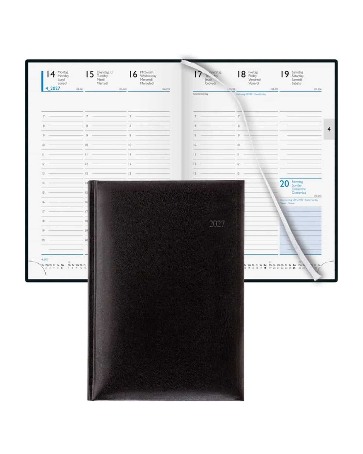 BIELLA Agenda Budget 7 2027 809807020027U 1S/2P nero ML 14.5x20.5cm