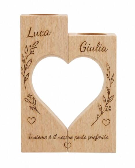 Portacandela in legno personalizzato