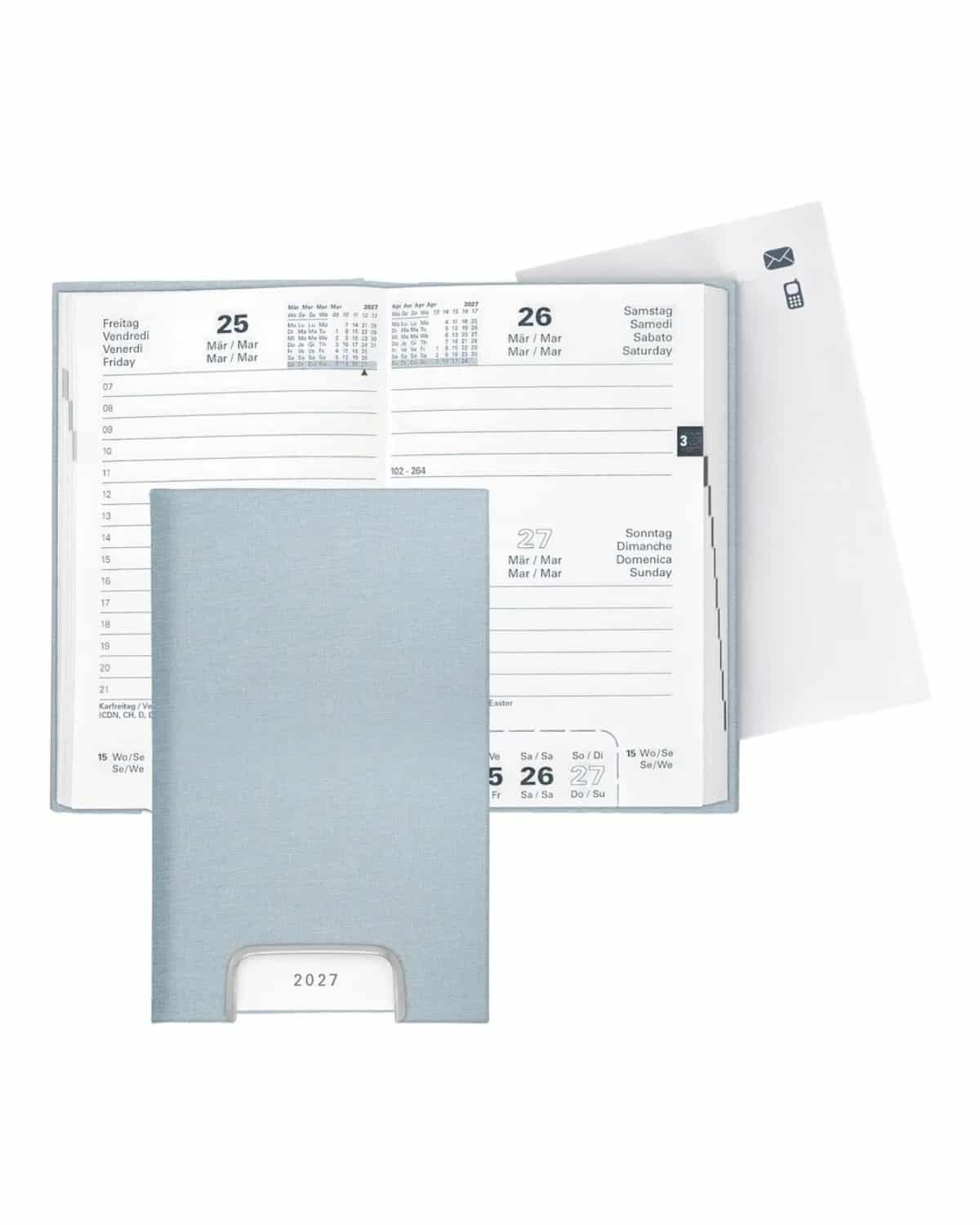 BIELLA Agenda Disponent 2027 807401060027U 1G/1P azzurro ML 10.1x16cm