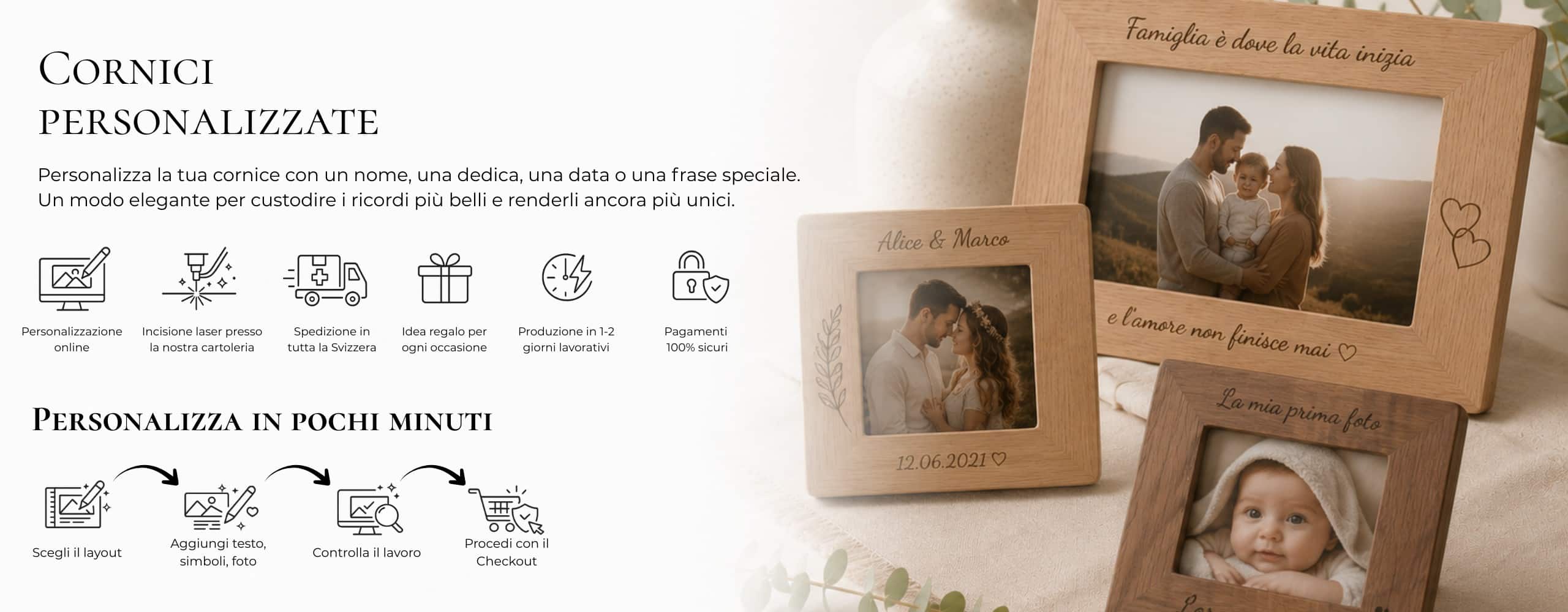 Banner della pagina cornici personalizzate