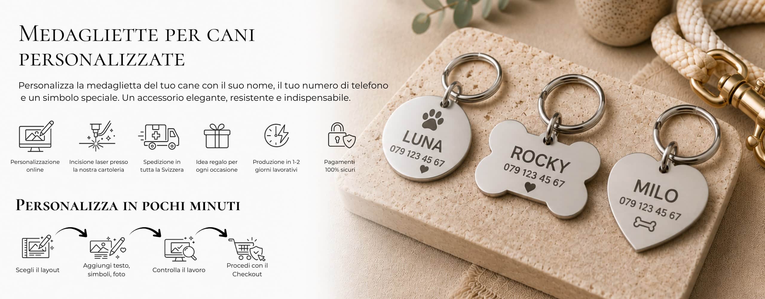 Banner della pagina medagliette per cane personalizzate