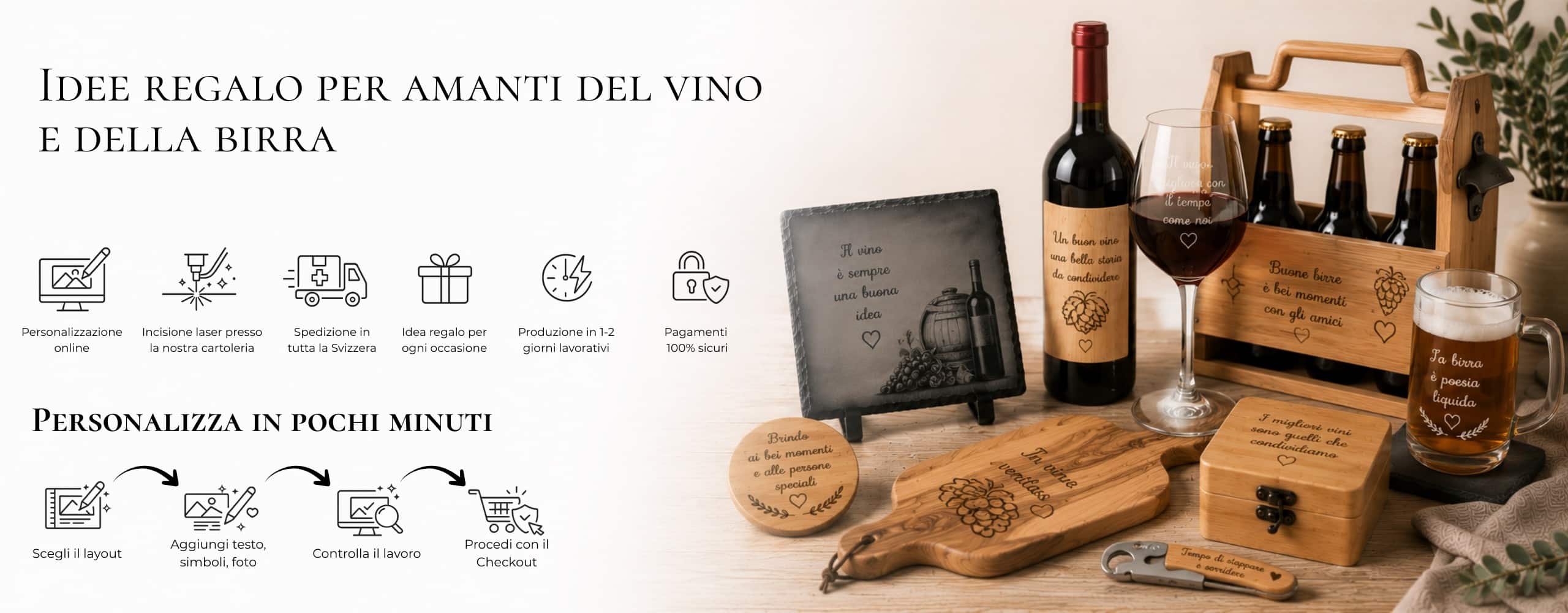 Banner della pagina Idee regalo per amanti del vino e della birra