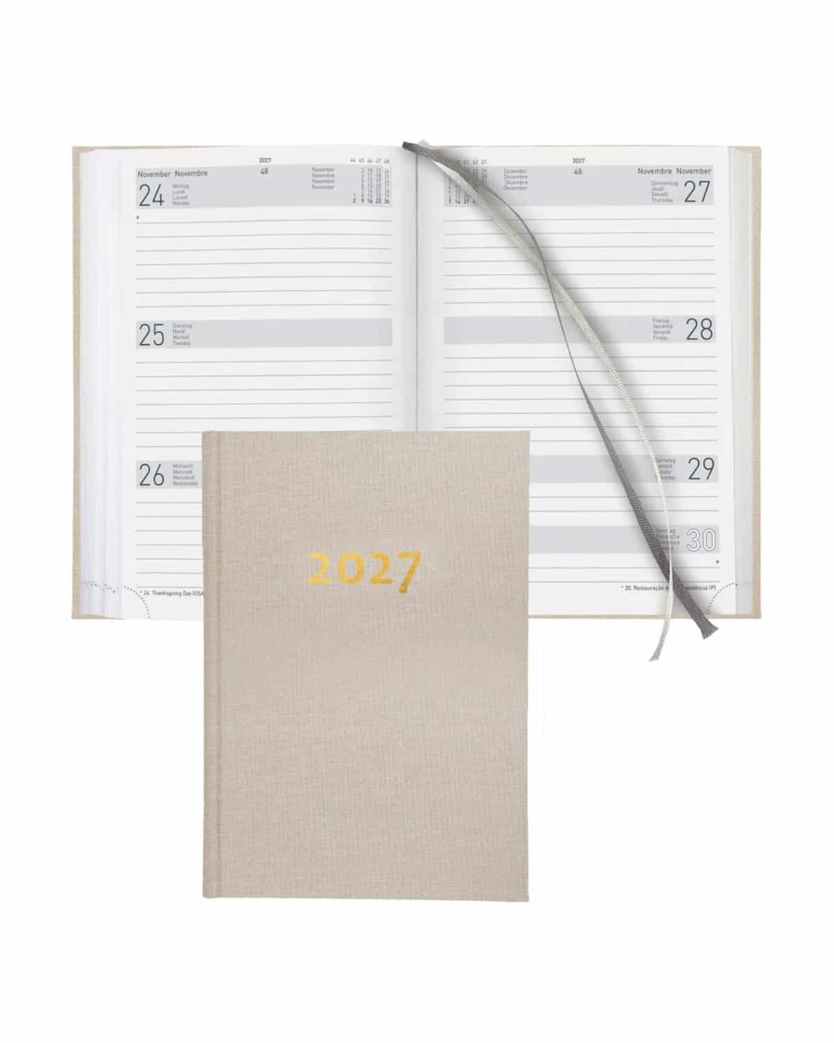 BIELLA Agenda Dispo Term 2027 808548100027U 1S/2P beige ML 14.5x20.5cm