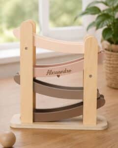 Pista per Auto in Legno Personalizzata con 4 Macchinine