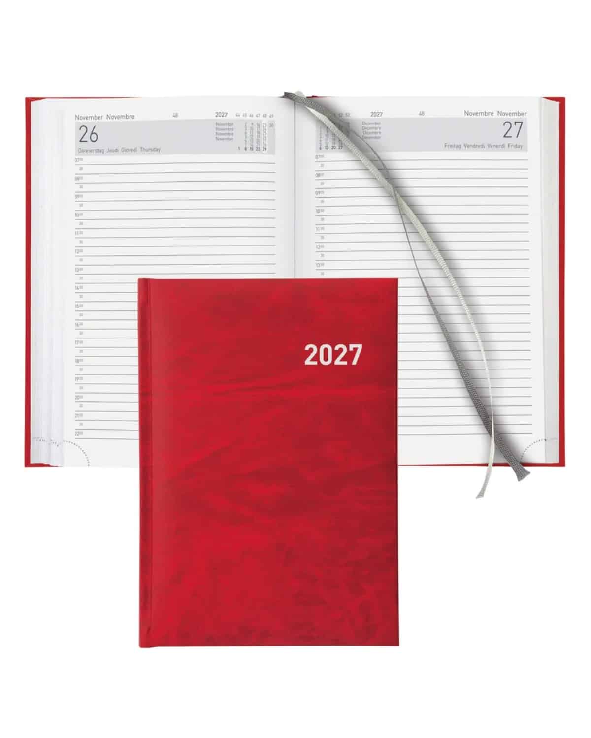 BIELLA Agenda Executive 2027 806510450027U 1G/1P rosso ML 14.5x20.5cm